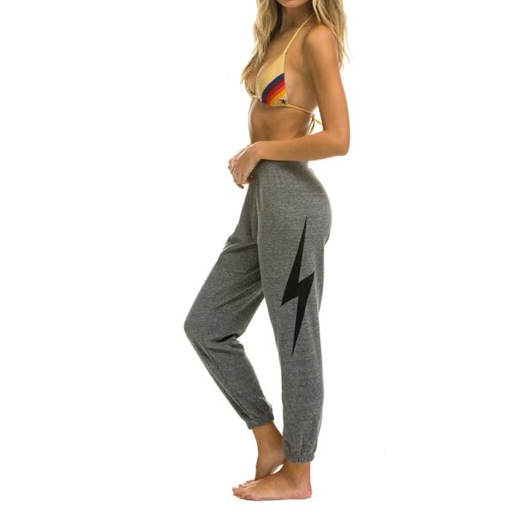 Aviator Nation Bolt Sweatpants Heathered Gray Joggers Medium